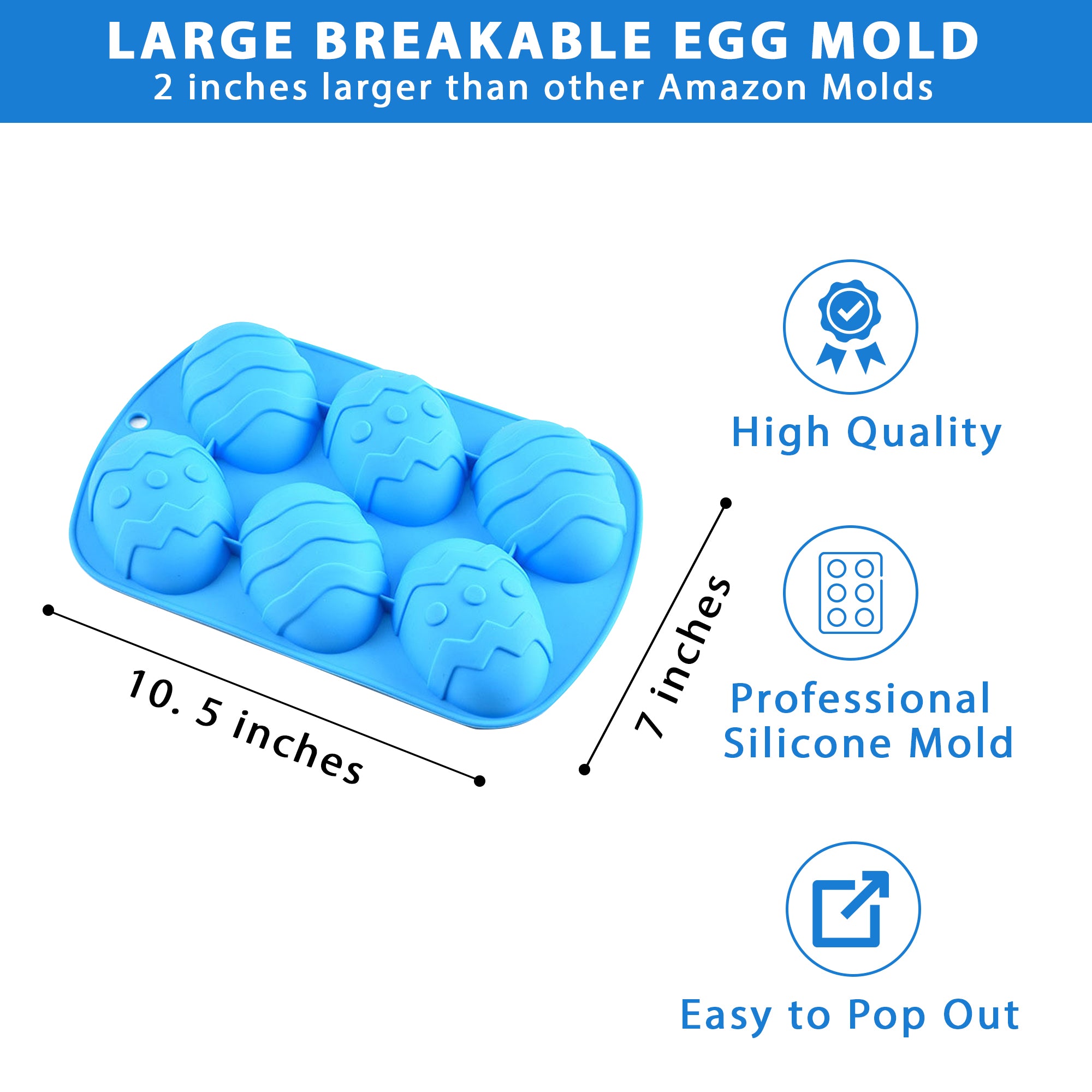 Forzero Easter Egg Mold – Egg Silicone Chocolate Mold- Large Easter Egg for  Cocoa Bombs & Breakable Egg Chocolate Shells- fill with Peeps, Candy, Cake